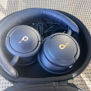 Anker Soundcore Over-Ear Headphones in Deep Blue with Gold Logo